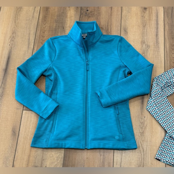 Talbots Turquoise Jacket and Houndstooth Sweater - Picture 2 of 8